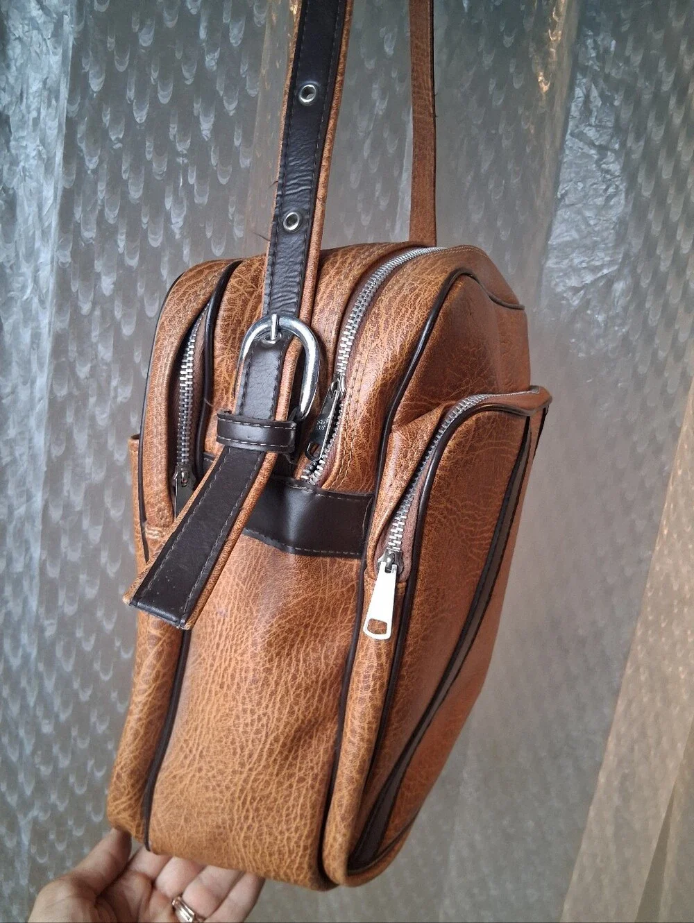 Three Star Men's Tan Shoulder Bag Preowned